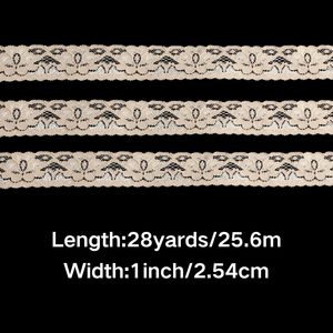 Trắng Ren Ribbon 28y Đàn Hồi Ren Trim Mô Hình Cổ Điển Trim Cho Hàng Thủ Công Quà Tặng Gói Hoa Thiết Kế May - Product Image 2