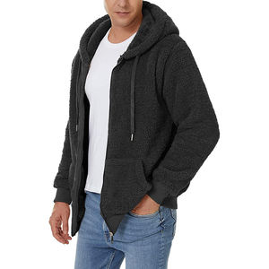 Personalizado de alta calidad Polar Fleece Casual sudaderas con capucha de fábrica de precio barato Polar de gran tamaño Drop Shoulder sudaderas con capucha en blanco para los hombres - Product Image 6