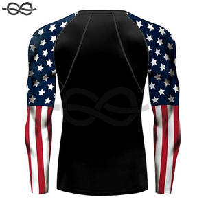 Drapeau américain pour hommes UPF 50 + Protection solaire imprimé Rash Guard chemises de bain à manches longues léger séchage rapide Protection UV - Product Image 3