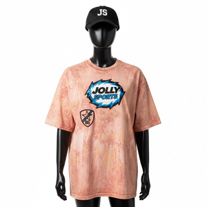 Camisetas de Mujer con Lavado Ácido, Jersey de Algodón de Alta Densidad (220 GSM), Color Durazno Vintage, Logotipo Serigrafiado Resistente, Transpirable - Product Image 1