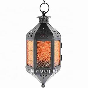 Lanterne suspendue en métal fantaisie artisanale pour prix de gros fournisseur de lanterne décoration extérieure lanterne bougeoir design en métal - Product Image 3