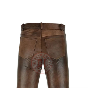 Pantalon en cuir pour homme de haute qualité, nouveau style décontracté, couleur unie, broderie, taille mi-haute, sportif, coupe-vent, best-seller, streetwear - Product Image 6