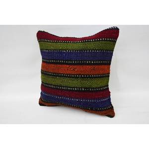 Almohada de lana Bohemia Multicolor de 12x12 pulgadas tejida con mechones portátil para sofá ropa de cama patrón cuadrado Vintage para Navidad - Product Image 3