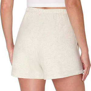 Shorts pour femmes de haute qualité respirants avec logo de marque personnalisé OEM, 100% coton, taille élastique, fermeture à bouton pour femmes - Product Image 3