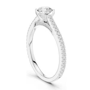 Bague de fiançailles en diamant de laboratoire rond brillant de 0,96 CT pour femmes, clarté VVS-VS EF, or 18 carats, 14 carats, 10 carats et argent 925, rose - Product Image 5