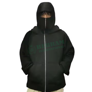 เสื้อฮู้ดดี้ทรงหลวมคุณภาพสูง วินเทจ ซิปหน้า ผ้าเฟรนช์เทอร์รี่ 450GSM ดีไซน์แบบบาลาคลาวา ผ้าฝ้าย 100% ระบายอากาศได้ดี แห้งเร็ว ใส่ได้ทั้งชายและหญิง - Product Image 5