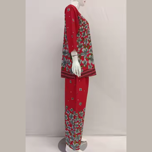 Conjunto de pijamas con estampado floral para uso diario, ropa de dormir de talla grande súper cómoda para mujer - Product Image 2