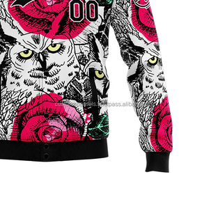 Blouson universitaire tendance pour homme 100 % laine, service OEM, mode urbaine estivale, col montant, broderie frontale - Product Image 6