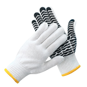 Guantes DE TRABAJO antideslizantes ignífugos punteados de tela de algodón FR de un solo lado negro, ropa de seguridad de nivel D - Product Image 2