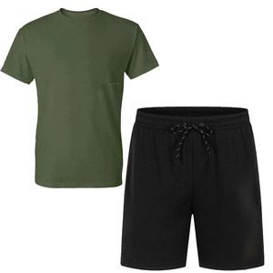 Conjunto de pantalones cortos deportivos para hombre, camiseta informal de algodón, Verano - Product Image 5