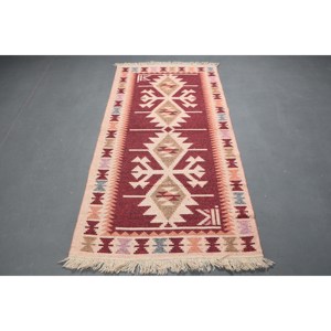 พรมวินเทจขนาด 3.1x6.1 ฟุต พรมตกแต่งสไตล์ตุรกี พรมลายต้นไม้และพืชสีแดงเบจ ทำจากขนสัตว์ - Product Image 5