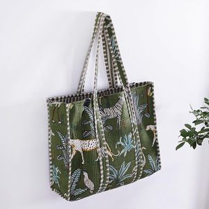 Bolso de compras de algodón estampado hermoso para mujer y hombre, bolso de hombro de algodón, bolsas de viaje de 18x5,5x16 pulgadas - Product Image 3