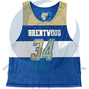 Maillots de lacrosse réversibles personnalisés de haute qualité en gros, gilets de sport OEM 100 % polyester légers et respirants - Product Image 3
