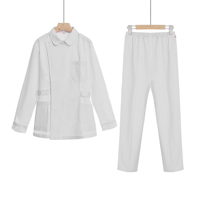 White top collar long sleeve suit