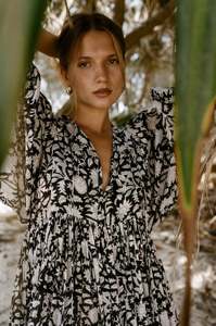 Robe maxi bohème vintage écologique d'été, tissu tricoté à la main, taille naturelle, anti-rides, respirant, coton - Product Image 2