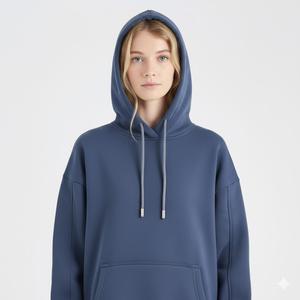 Sweat à capuche uni en coton personnalisé avec poche kangourou avant et grande capuche pour femmes - Product Image 3