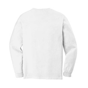 Bangladesh Manufacture Export Breathable Solid Color Long Sleeve Neck 100% Cotton Single Jersey Smart Casual 180 GSM T-shirt - Product Image 4