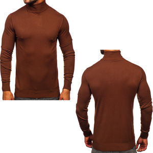 <b>Men's</b> Autumn Warm Anti-pilling <b>Long</b> <b>Sleeve</b> Turtleneck <b>T</b>-<b>Shirt</b> Polyester Regular Fit Lined Sweatshirt Knitted Bulk - Product Image 5