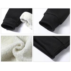 Ensemble de survêtement d'hiver pour femmes, sweat-shirt à cordon de serrage uni avec poche, ensemble de survêtement en molleton doublé en deux pièces, respirant, taille plus, imprimé, lavé - Product Image 6