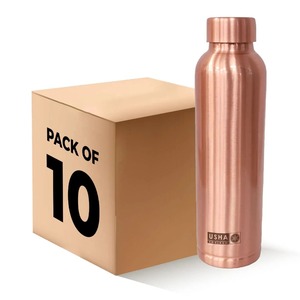 Durable handcrafted metal <b>copper</b> <b>bottle</b> for storing <b>drinking</b> water naturally with sleek body and health boosting design - Product Image 6