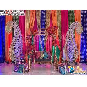 Amazing & Stunning Drape Design for Mehndi Stage <b>Fascinating</b> Mehndi Stage Backdrops New Mehendi Colour Schemes Backdrop Decor - Product Image 1