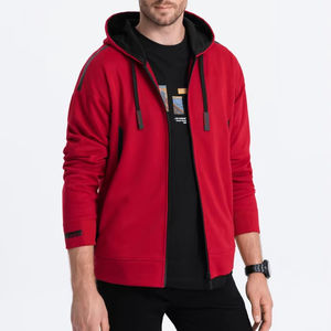 Sweat-shirt à capuche athlétique personnalisé de haute qualité Tailles personnalisées Vêtements de sport Fit Hoodie Tech Fleece Colorblock Full-Zip Hooded Jacket - Product Image 1