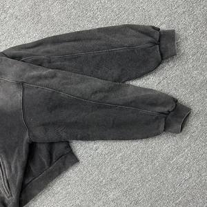 Logo de sérigraphie zippé lavé à l'acide personnalisé 400 Plus GSM Heavyweight Vintage Style Boxy Fit Acid Wash Distress Hoodie - Product Image 4