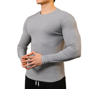 Tissu côtelé chemises de Compression pour hommes maillots de bain décontractés et vêtements de combat Muscle Fit musculation éruptions cutanées pour homme - Product Image 4