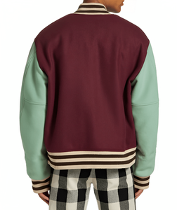 La última chaqueta Varsity de lana con estilo para hombres, tipo de cierre, bolsillos con botones, chaqueta Varsity Bomber de béisbol universitario Letterman para hombres - Product Image 2