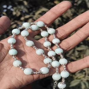 Amazonite Beaded <b>Necklace</b> 8mm Round Gemstone Beads Healing Crystal Amazonite Jewelry Gift for Her Handmade Boho <b>Necklace</b> - Product Image 1