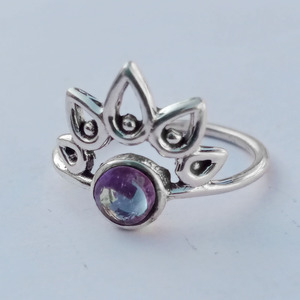 Anillo de piedras preciosas de amatista de Plata de Ley 925, joyería fina hecha a mano para mujeres y niñas para compromiso y regalo, joyería al por mayor - Product Image 2