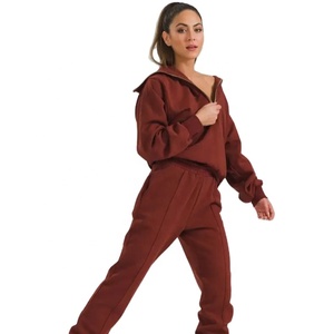 Fabricante de chándal para mujer, chándal de otoño con puños y logotipo personalizado para mujer 2024 - Product Image 1