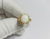 Bague de fiançailles en argent sterling 925 avec opale éthiopienne naturelle en gros, sertie en bélière, pierre précieuse multi-feu, style vintage, tiers