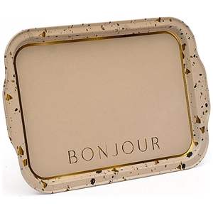 ถาดโลหะหินขัดสี่เหลี่ยมขนาด215x316มม. พร้อมที่จับสำหรับเสิร์ฟ - Product Image 1