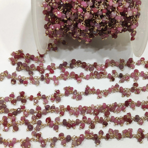 Chaîne en pierre de lune naturelle en laiton, enroulée autour d'un fil, avec des facettes rondes de 3 mm, vendue au mètre, cadeau de mariage - Product Image 1