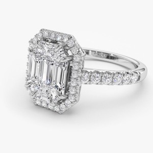14k Solid Gold Lab Grown VVS Moissanite Diamond Fine <b>Rings</b> <b>Emerald</b> Cut Lab Diamond Trendy VVS Clarity Elegant for Women - Product Image 3