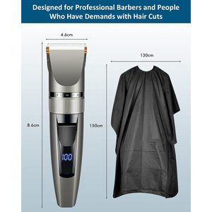 Kit de coupe de cheveux électrique sans fil rechargeable professionnel, lame en acier inoxydable, ensemble de tondeuses à cheveux, cape de coiffure, prise américaine - Product Image 3