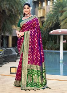 El último diseñador Banarasi Silk Digital Printed Work Saree de Fab Zone - Product Image 4