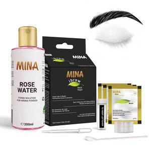MinaIbrow Henna-Based Eyebrow Tinting <b>Makeup</b> EU Approved Double Head Brow Enhancer Custom Logo Herbal Eyebrow Henna Fixing Eye - Product Image 1