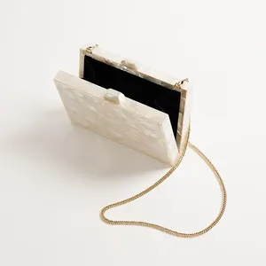 Bolso de mano de resina hecho a mano de primera calidad, bolso de noche acrílico, accesorio elegante y lujoso para bodas y fiestas, para uso femenino. - Product Image 4