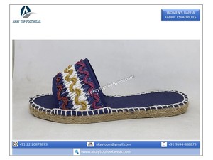 Alpargatas personalizadas de alta calidad para mujer, zapatos con tela de rafia, forro de tela de sarga, construcción de punto a mano, tendencia de moda - Product Image 2