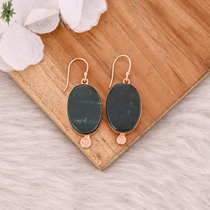 Sang Agate pierres précieuses à la main Designer boucles d'oreilles or Rose laiton Dangler mode boucle d'oreille bijoux pour femmes cadeau bijoux - Product Image 2