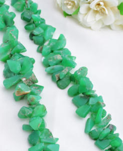 ลูกปัดคริสโซเพรสธรรมชาติแบบไม่เจียระไน 1 เส้น สำหรับทำเครื่องประดับอัญมณี - Product Image 2