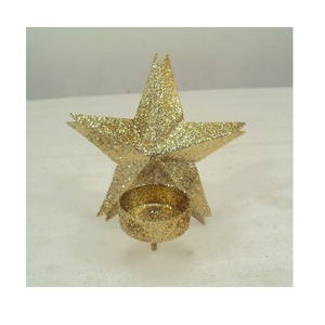 Silver Glitter Finished Metal Star <b>Tea</b> <b>Light</b> Candle Holder <b>Christmas</b> Ornaments For Home Decorative - Product Image 6