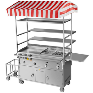 Carrito de Comida Móvil Convertible con Gas, Remolque de Comida, Puesto Móvil, Parrilla, Calentador de Platos, Carrito de Comida Rodante para Exteriores, Tennessee - Product Image 4