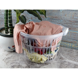 Cesto de Ropa Apilable de Plástico PP Transparente con Asas, Contenedor Duradero para Almacenamiento de Ropa, Organización del Hogar y Baño - Product Image 2