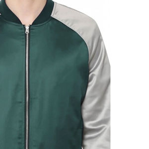 Chaqueta de bombardero de béisbol de satén personalizada OEM Ajuste personalizado con parche bordado y chaqueta universitaria con estampado de logotipo - Product Image 5