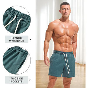 <b>men</b> fleece <b>shorts</b> soft cotton fabric relaxed <b>lounge</b> gym training casual summer comfort wear - Product Image 4