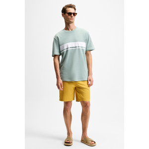 GRIMELANGE LAMINE เสื้อยืดคอกลมแขนสั้นผ้าฝ้ายออร์แกนิก 100% สำหรับผู้ชาย พร้อมลายพิมพ์และงานปัก ทรงปกติ - Product Image 4