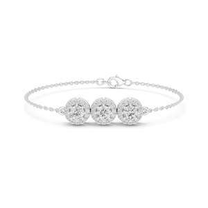 Bracelet à 3 pierres en diamant de laboratoire de 1,29 ct, diamants VVS-VS EF CVD, or 18 carats, 14 carats, 10 carats et argent 925, rose, jaune, blanc - Product Image 3